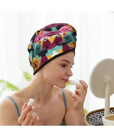 Buy Poodles Coral Velvet Dry Hair Cap with Buttons - Anti Frizz for Curly Long & Thick Hair - International Shipping Available - Buy Online on GoSupps.com