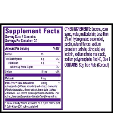 ZzzQuil PURE Zzzs Triple Action Melatonin Gummies - 60 Count - Buy Online on GoSupps.com