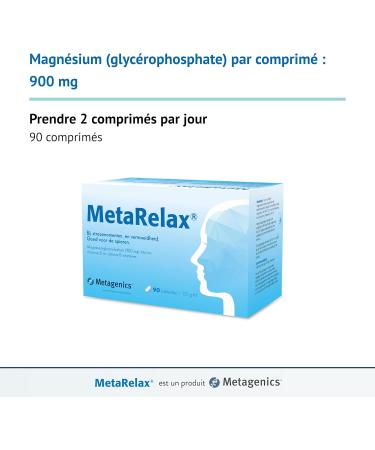 MetaRelax Magnesium and Vitamin Complex - 24-Hour Extended Action Dietary Supplement - Day and Night - Moment of Stress Fatigue and Muscle Tension - 90 Tablets - 45 Days - Buy Online on GoSupps.com