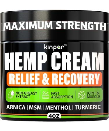 Natural Hemp Oil Extract - Perfect for Joints Elbows Neck Lower Back Fingers Knees - for All Skin Types - Fast-Acting Hemp Cream with Msm Turmeric Aloe Vera - American Quality 4 Oz (Arnica)