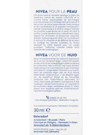 Beiersdorf AG NIVEA SUN UV Face 2in1 Primer Makeup Serum Sunscreen Face SPF 50+ Facial Serum with Hyaluronic Acid Without Perfume 30ml - Buy Online on GoSupps.com