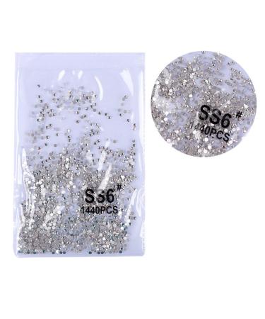 FEIlei 1440Pcs Crystal Flat Back Round Shape Rhinestones Mixed Nail Gems Gemstones Kits
