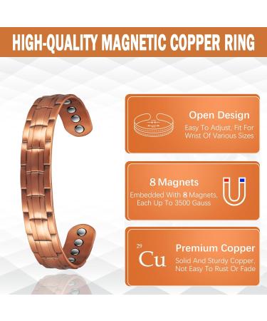 Pure Copper Magnetic Therapy Bracelet for Men - Relieves Arthritis & Carpal Tunnel Pain | International Shipping - Buy Online on GoSupps.com