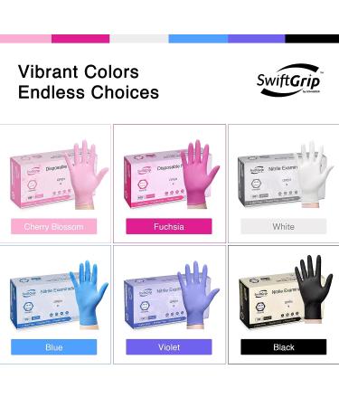 SwiftGrip Disposable Nitrile Exam Gloves 3-mil - Box of 100, Small, White, Latex-Free for Medical, Cleaning, Cooking, Esthetician - Food-Safe, Powder-Free, Non-Sterile - Buy Online on GoSupps.com