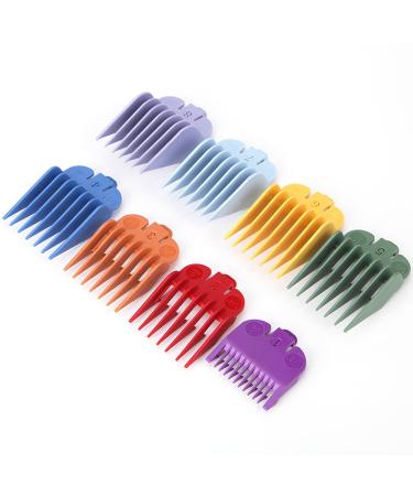 8PCS Hair Guide Comb Set Compatible with Hair Limit Combs Hair Trimmer Guards Attachments Hair Salon Tool Set Random Colors without Rack
