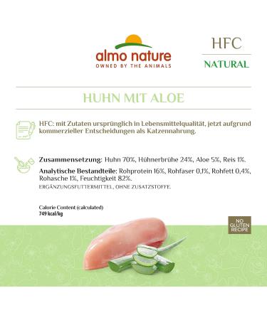 Almo Nature HFC Natural Chicken with Aloe - Premium Wet Food for Adult Cats - 24 x 70g Packs - International Shipping - Buy Online on GoSupps.com