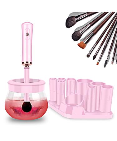 Makeup Brush Cleaner Dryer, Neeyer Super-Fast Electric Brush Cleaner Machine Automatic Brush Cleaner Spinner Pink color…