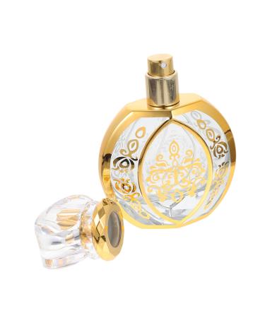 Housoutil Perfume Bottle Perfume Spray Bottle Short Spray Empty Atomizers Perfume Atomisers Refillable Mini Spray Bottle Refillable Cosmetic Containers Crystal Decorative Bottle Travel Glass