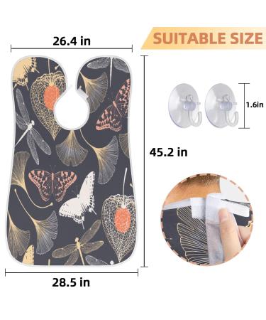 Butterfly Dragonfly Beard Bib Apron Waterproof Hair Catcher for Men Non-Stick Grooming Cape with Suction Cups | Perfect Gift for Shaving & Trimming - Buy Online on GoSupps.com