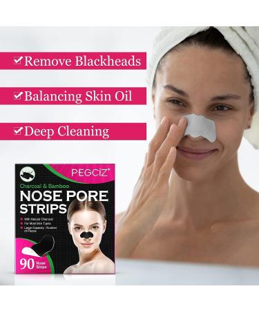 Tiuedu Blackhead Pore Strips - 90PCS Natural Charcoal Black Head Remover for Deep Cleansing and Instant Removal - Women's Black Nose Strips - Buy Online on GoSupps.com