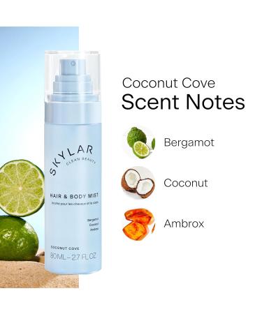 Skylar Coconut Cove Hair & Body Mist | Hypoallergenic & Clean Fragrance | Vegan Cruelty Free and Safe For Sensitive Skin | 80 ML 2.7 Fl Oz - Buy Online on GoSupps.com