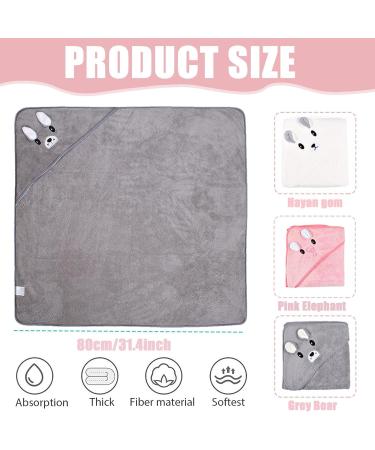 Forhome 3-Pack Baby Hooded Towels 80x80 cm | Cute Baby Bath Towels for Ages 0-5 | Soft & Absorbent Hooded Baby Towels - Buy Online on GoSupps.com