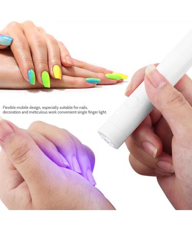 Portable White LED Nail Lamp Pen Single Finger Nail Dryer Light Mini Manicure Tool for DIY Nail Art Perfect for Home and Professional Use - Buy Online on GoSupps.com