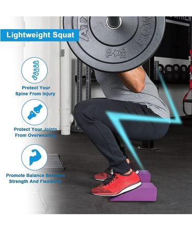 Violet Yoga Foam Wedge Blocks (Pair) - Supportive Wrist and Foot Wedges for Pilates, Balance, and Exercise - EVA Riser Block for Calf Raise and Stretching - Buy Online on GoSupps.com