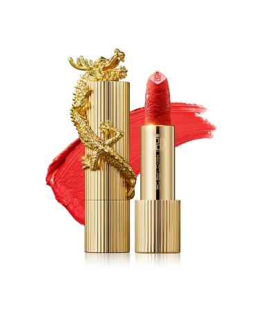 PALACE IDENTITY Dragon Lipstick,Matte Finish Lipstick for Women,Chinese Dragon Appearance, Long Lasting Lipstick(M01# Empress)