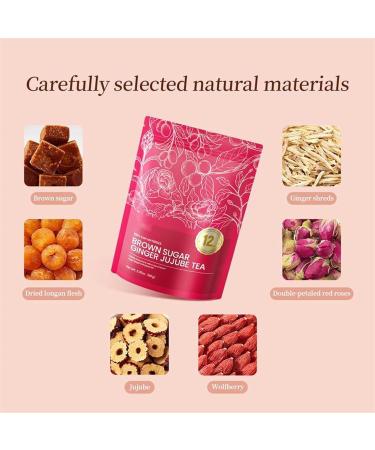  Qoobom Velutra Chinese Brown Sugar Ginger Tea with Red Jujube and Red Ginseng Promotes Digestion Improves Sleep Soothes and AIDS Digestion Individually Wrapped Purely - Buy Online on GoSupps.com