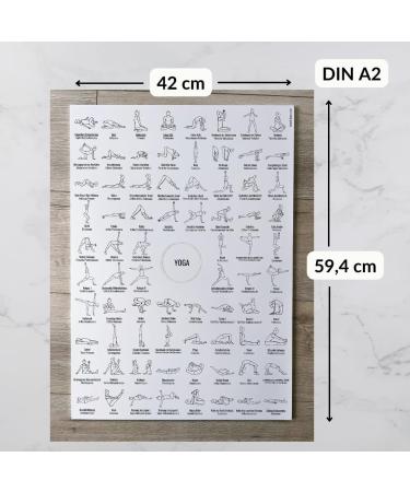 FIT BALANCED Yoga Poster A2 - 76 Essential Yoga Exercises & Asanas for Home Practice | International Shipping - Buy Online on GoSupps.com