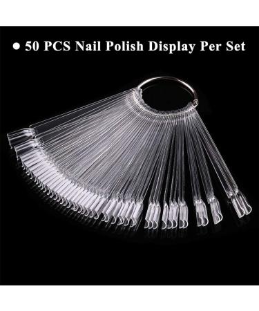 100 PCS Transparent Nail Swatches Sticks Fan-shaped Polish Display Board for Nail Art Tips Practice - Buy Online on GoSupps.com