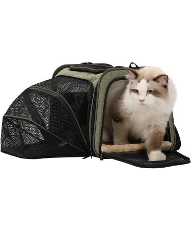 Petsfit Expandable Airline Approved Soft-Sided Cat Carrier M 17x11x11 - Green - Buy Online on GoSupps.com