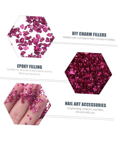 Healeved 1 Glass Chip Nail Art Jewels Nail Jewels Rhinestones Vintage Glass Nail Accessories DIY Fillers DIY Charm Fillers Nail Gems Resin Epoxy Glass Epoxy Fillers Nail Stickers Irregular 0.5X0.3cm Rosy - Buy Online on GoSupps.com
