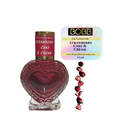 Body Oils by Brenda Strawberry Cake & Cream Body Oil Gourmand Dessert-Like Aroma Fruity Floral Fragrance Pure Uncut Alcohol Free (1/2 oz. Keepsake heart) 0.5 Fl Oz (Pack of 1)
