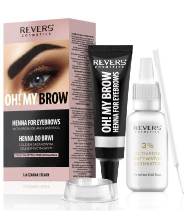 Eyebrow color black 1.0 formula with argan oil and castor oil (Omega 6 carotene vitamins A E F) natural result lasts up to 4 weeks 15+ applications. - Buy Online on GoSupps.com