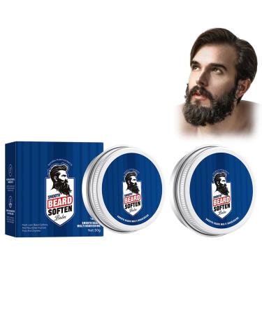 Baume Adoucissant Pour Barbe - 2 Pi ces | Huile D'argan & Jojoba Pour Barbe Douce Et Hydrat e | Pour Stylage Et Nutrition | Brillance Contr le Des Frisottis Et paississement De La Barbe