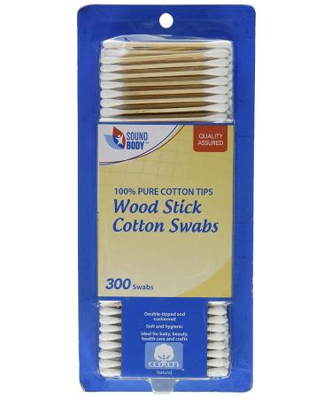 Wood Stick Cotton Swabs 300 Count