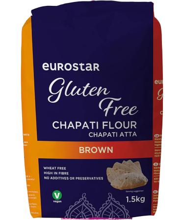 Eurostar Chapati Atta Gluten-Free Flour 1.5kg - Medium Brown (Pack of 1) - Buy Online on GoSupps.com