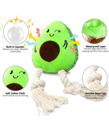 SQinor Plush Dog Toys - Interactive Avocado Toy Set for Large & Small Dogs & Puppies | Cuddly & Durable - Buy Online on GoSupps.com
