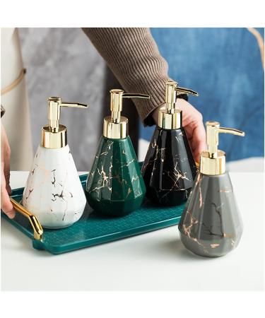Ceramic Marble Pattern Lotion Press Bottle - Gray & Gold Disposable Liquid Packaging - Buy Online on GoSupps.com