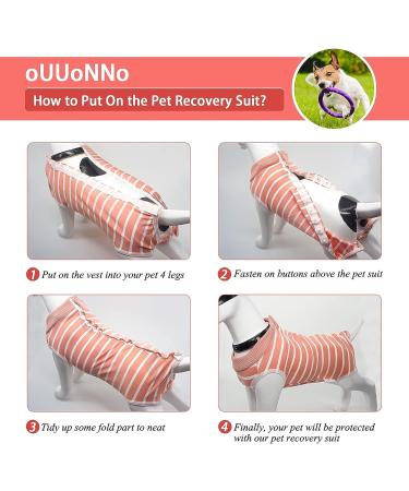 Dog Surgical Recovery Suit XL Stripe Pink | Anti-Licking Pet Vest for Male Female Abdominal Wounds & Skin Diseases | E-Collar Alternative Post Surgery - Buy Online on GoSupps.com