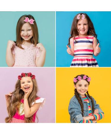 8pcs Mouse Ears Glitter Hair Bows Clips for Girls - Princess Hair Accessories for Kids & Women - Custom Birthday Party Decor - Buy Online on GoSupps.com