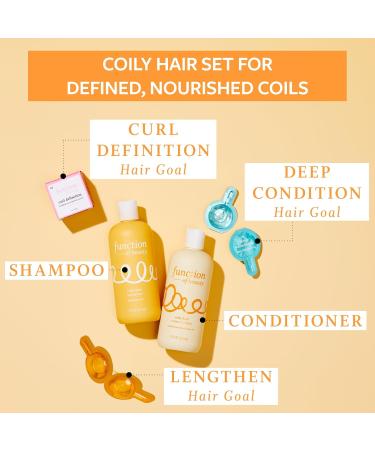 Function of Beauty Coily Hair Shampoo & Conditioner Set - Sulfate-Free Deep Conditioning & Curl Definition Boosters for Nourishing Coils & Curls - 11 oz Each - Buy Online on GoSupps.com