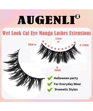 Shop AUGENL 10 Pairs Cute Japanese Style False Eyelashes - Thick Eye Lash Extensions for Cosplay & Anime Makeup - Reusable Manga Eye Makeup Tools (H03 - Buy Online on GoSupps.com