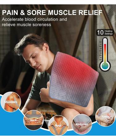Buy OCSOSO Heating Cushion 60x30 cm - Fast Heating Electric Heat Pillow with Auto Switch-Off & 10 Temperature Levels for Back Neck & Shoulder Relief | International Shipping Available - Buy Online on GoSupps.com