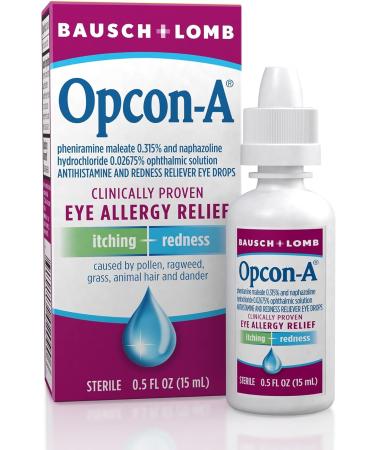 Bausch + Lomb Opcon-A Eye Drops Allergy Relief 0.5 oz - Pack of 4 - Buy Online on GoSupps.com