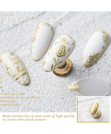 Metallic Painting Gel Nail Polish - Mirror Gold Liner Gel Polish - 3D Metal Painting - Mirror Nails Finish - Metal Painting Gel - Nail Liner Painting Gel Polish DIY Nail Drawing at Home(Gold) - Buy Online on GoSupps.com