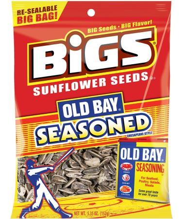 BIGS Old Bay Seasoned Sunflower Seeds, 5.35-ounce Bag (Pack of 3)