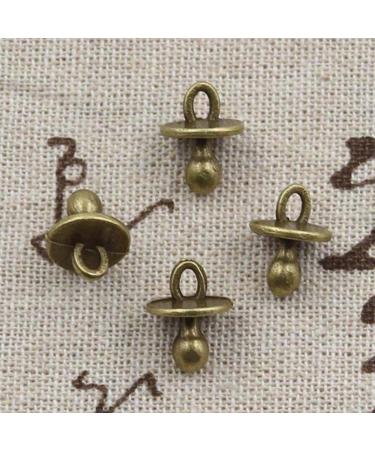 25pcs Baby Pacifier Binky Teether 13x10x10mm Antique Bronze Silver Color Pendant Making DIY-Antique Silver Silver Antique Bronze
