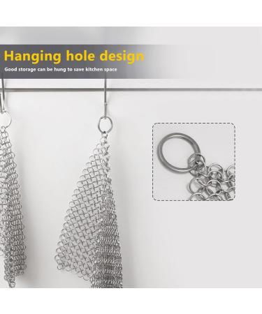 Srutueo Cast Iron Cleaner -Premium 316 Stainless Steel Chainmail Scrubber 8x6 Inch - Buy Online on GoSupps.com