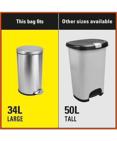Hefty Garbage Bags Strong Large 34 Litres White Kitchen Easy Flaps Arm & Hammer odour neutralizer 40 Bags Strong Easy Flaps - Buy Online on GoSupps.com