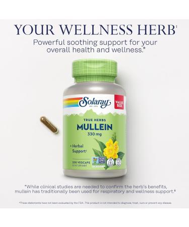 SOLARAY Mullein Leaf 330 mg and Hawthorn Berry Capsules 1050 mg - Soothing Herbal Support Bundle for Overall Health and Wellness - Vegan Non-GMO 60-Day Guarantee Lab Verified 200/180 VegCaps - Buy Online on GoSupps.com