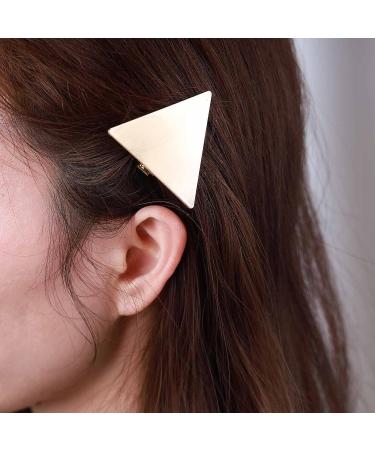 Iaceble Minimalist Triangle Hair Clip Barrette - Gold Metal Hairpin for Women and Girls - Buy Online on GoSupps.com