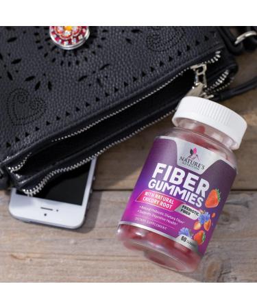 Fiber Gummies 4g - Improved Plant-Based Fiber Supplement with Prebiotics Formula - Daily Digestive Health Regularity & Immune Support - Natural Berry Flavor Gummy Vegan Gluten-Free - 60 Gummies - Buy Online on GoSupps.com