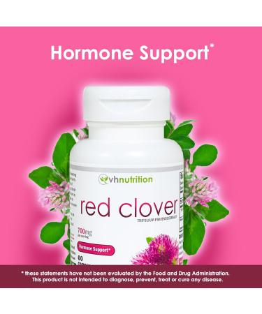 VH Nutrition Red Clover 700mg | Trifolium Pratense for Hormone Balance & Menopause Support | Natural Relief for Women | 60 Capsules - Buy Online on GoSupps.com