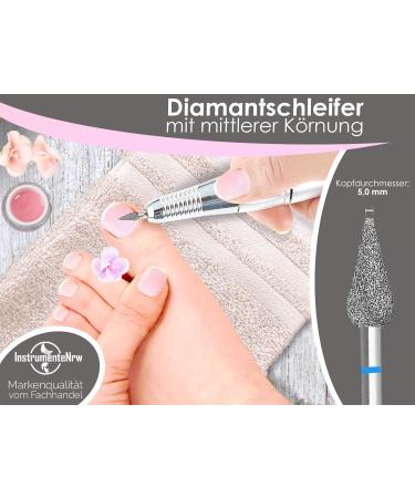 Diamond Grinder Milling Bit - Medium Grain for Callus Gel Acrylic & Natural Nails | Perfect for Nail Care - Buy Online on GoSupps.com