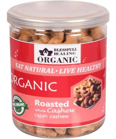 Blessfull Healing Organic Natural Vegan Cajun Roasted Whole Cashew Nuts Crunchy Kaju 300 Gram - Buy Online on GoSupps.com