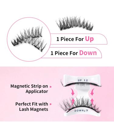 Beauty7 Magnetic-Eyelashes Natural Look 1 Pair Reusable Magnetic Lashes Kit with Applicator No Glue Needed False Eyelashes Srtrips - Buy Online on GoSupps.com