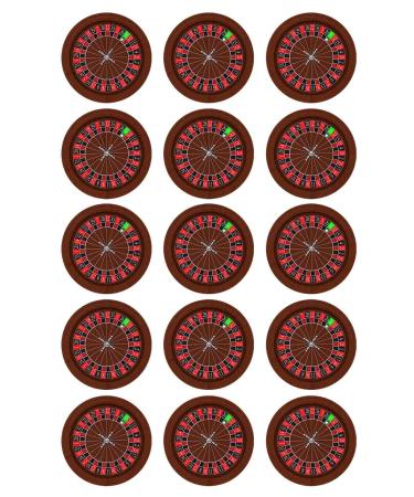 Roulette wheel Cupcake Toppers 15 x 2" pre-cut per sheet